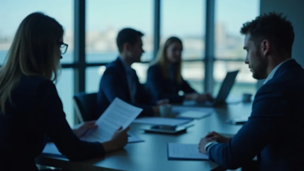 Two professionals reviewing a supplier arrangement at a boardroom table