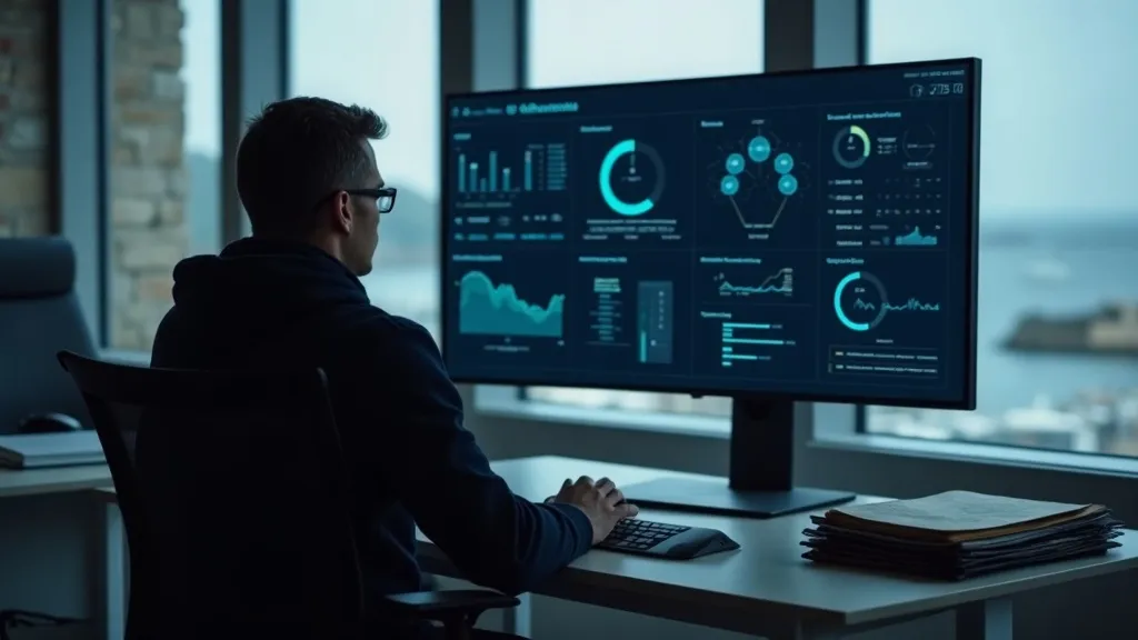 A person reviewing a technology risk dashboard