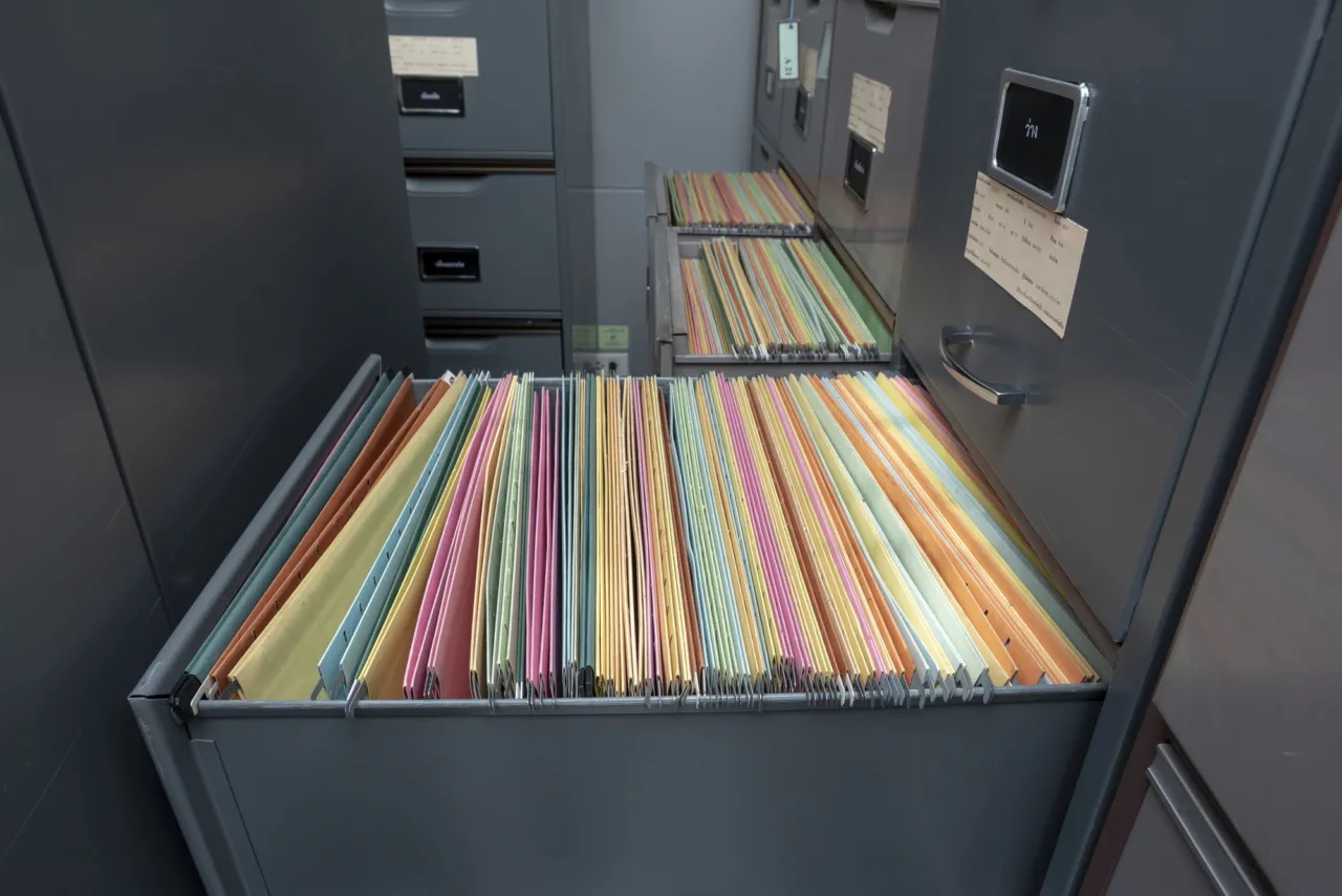 Personal data held securely in an organised filing system